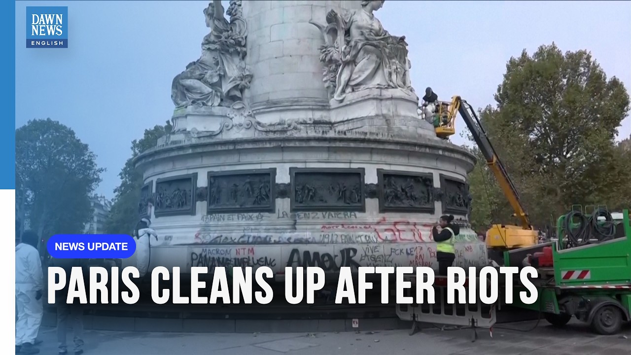 Paris Continues Clean-Up After Weekend Protests and Riots | Dawn News English
