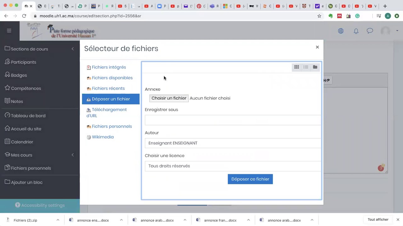 &Eacute;l&eacute;ments de sc&eacute;narisation d'un cours sur la plateforme p&eacute;dagogique de l'UH1 - Settat