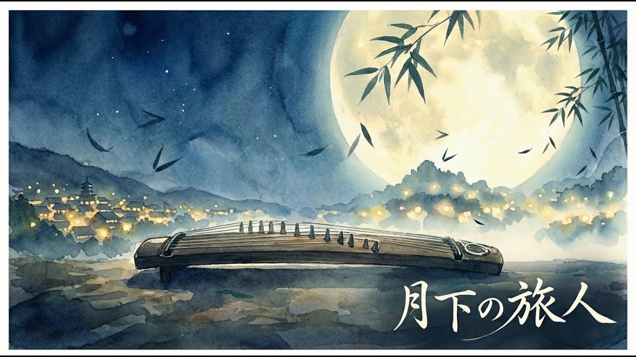 月下の旅人(Wanderer Beneath the Moon)｜和風オリジナル曲｜切ない・夜・月・旅人のバラード- Relaxing Japanese Folk Music