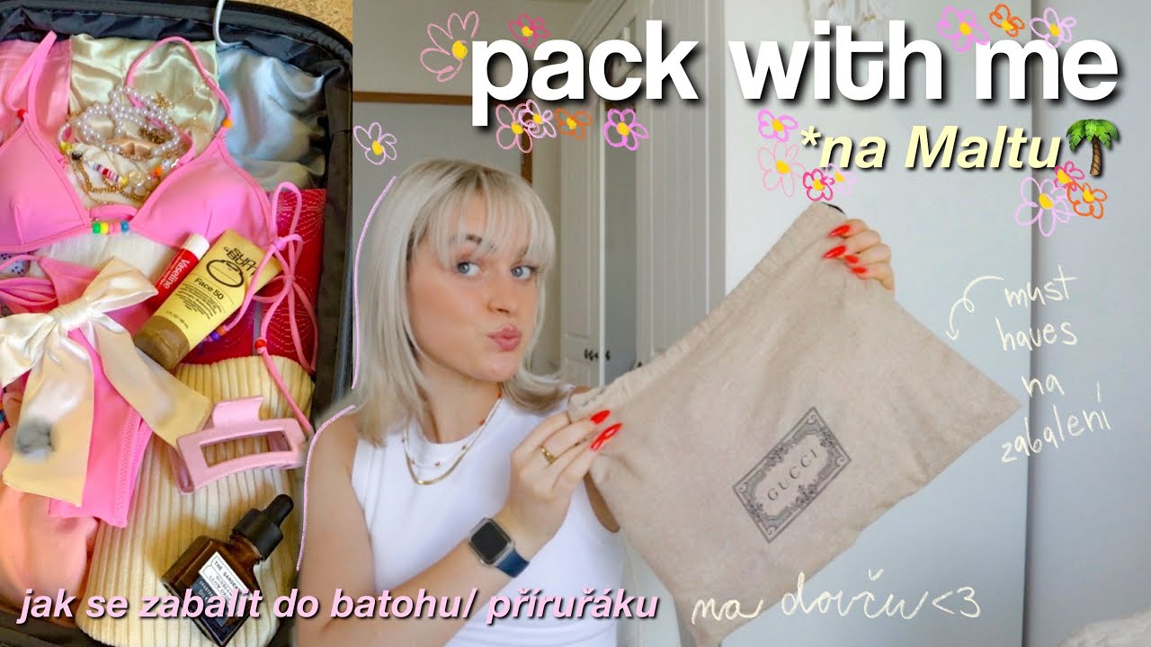 Pack with me na Maltu☆ jak se na dovču zabalit do batůžku/ příručáku | plavky haul, vacay must-haves