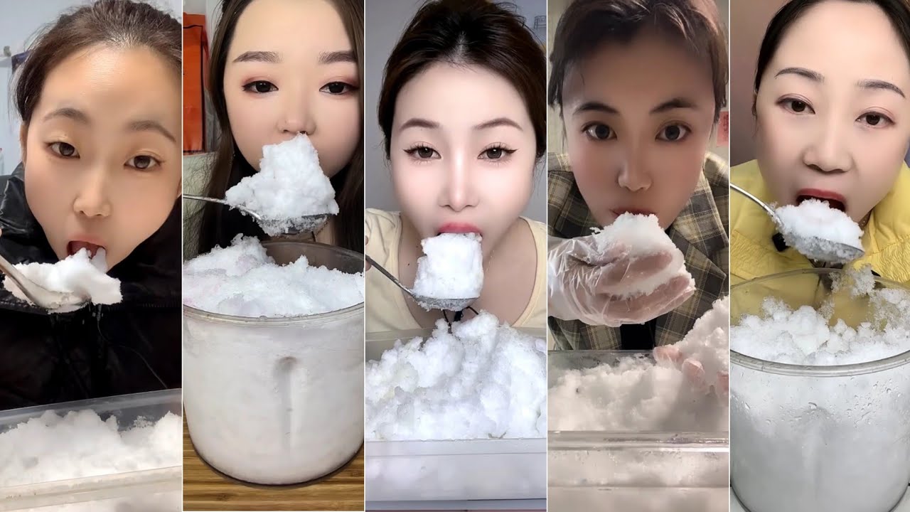 ASMR shaved ice eating