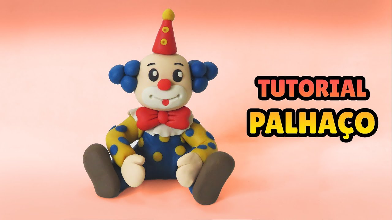 🔴 FAÇA um PALHAÇO - Tutorial Fácil Biscuit, Pasta Americana, Clay ou Plastilina - DIY