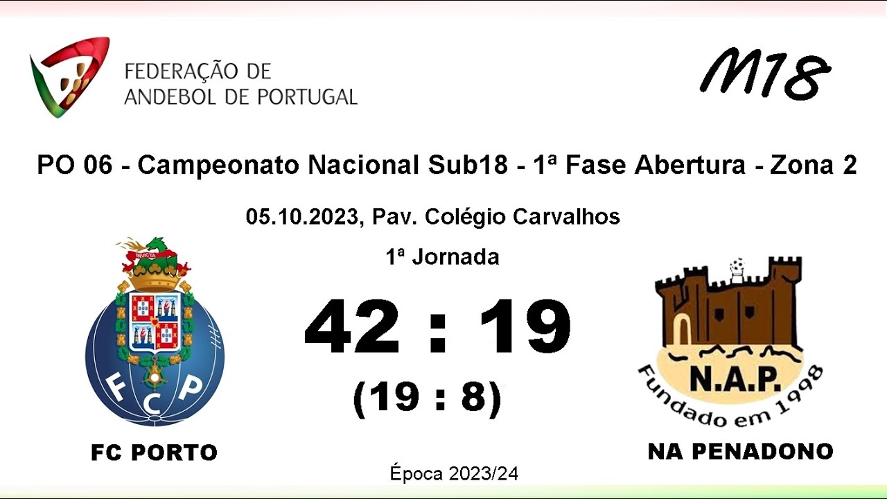 (SUB18) FC PORTO 42X19 NA PENEDONO