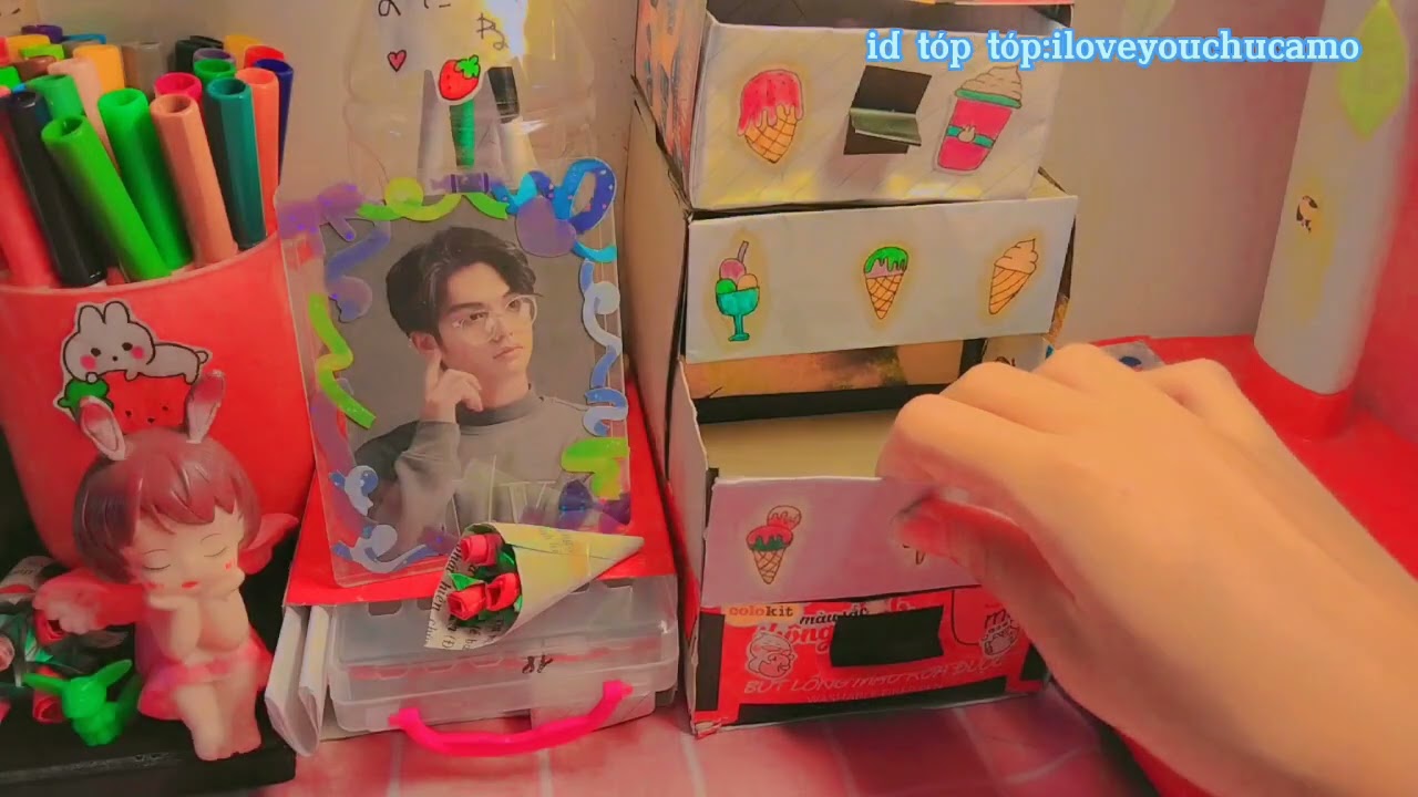 🍿desk decor🎀sắp xếp lại bàn học cùng tớ🍊|Taam_ziee💐