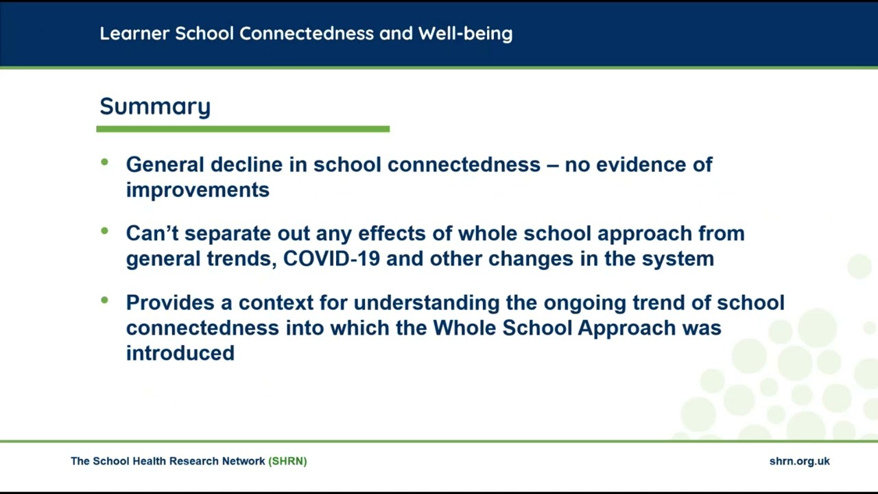 Learner School Connectedness and Well-being: Evaluation of the WSAEMW