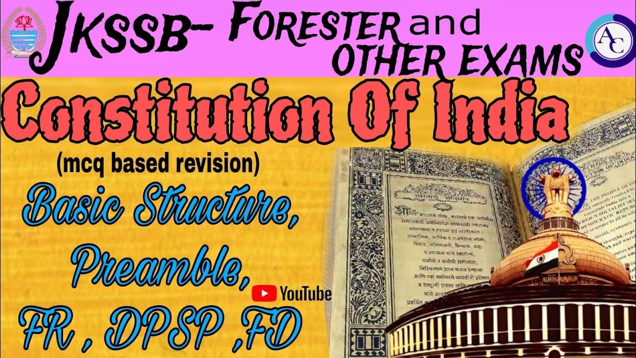 INDIAN CONSTITUTION|PREAMBLE|FR|FD|DPSP|JKSSB|VLW|PANCHAYAT SECRETARY|