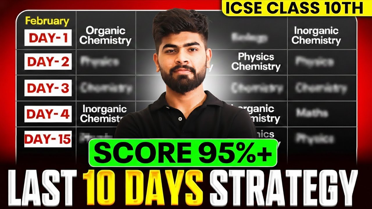 🚨 Last 10 Days Strategy for 95% in ICSE Boards | Class 10 Final Plan