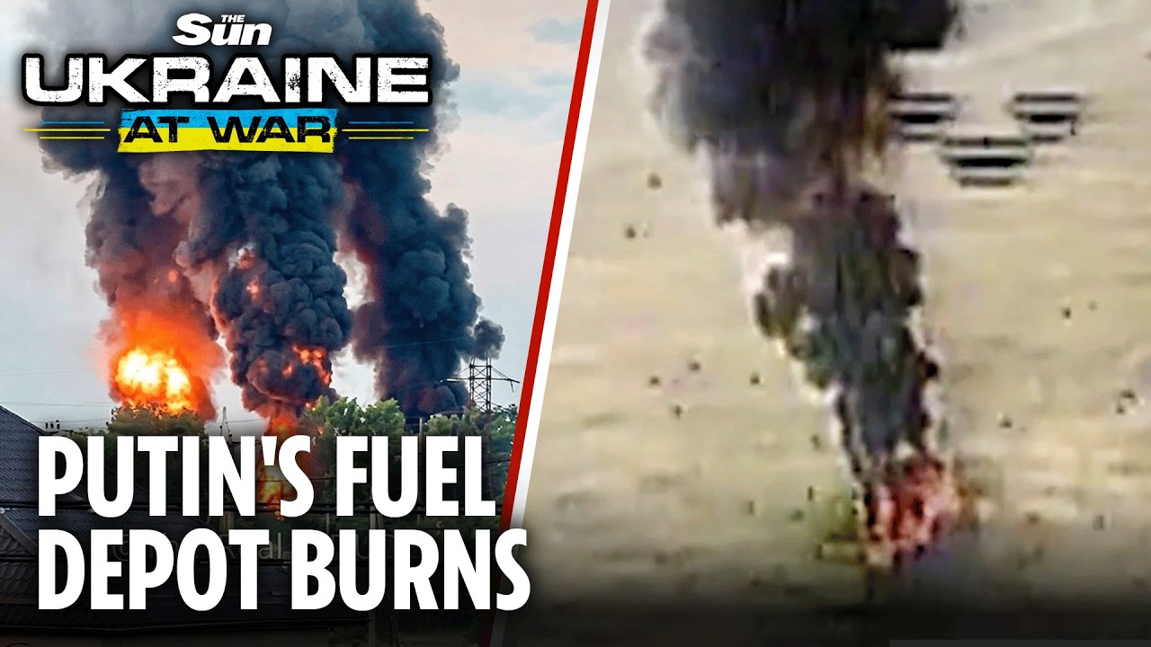 Ukrainian attack drones hit major Russian oil depot in Krasnodar