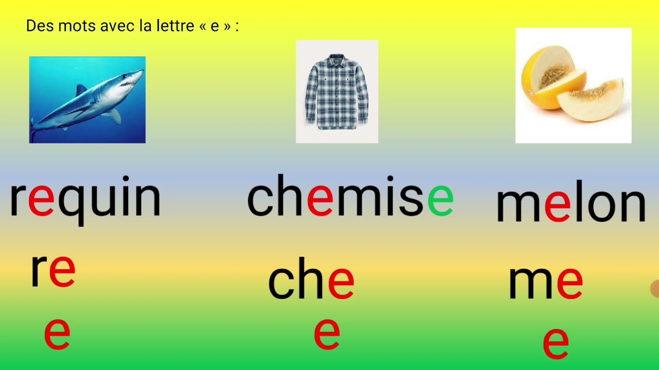 Apprendre à lire le français facilement | La lettre "E e"  premier son