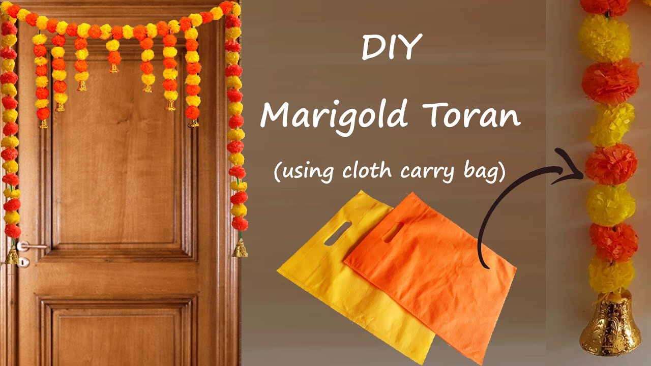How to make Marigold Garland Flower Toran|Centerpiece|Handmade Decor|Festiv|DIY #marigold