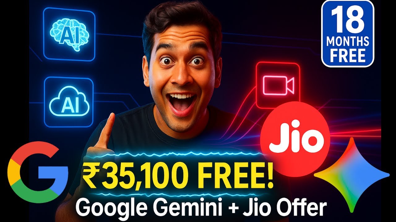 🤯 Google Gemini AI Pro BIG OFFER from Jio?! 😰 But Wait... There's a TWIST! 🔥  #jio  #googlegeminiai