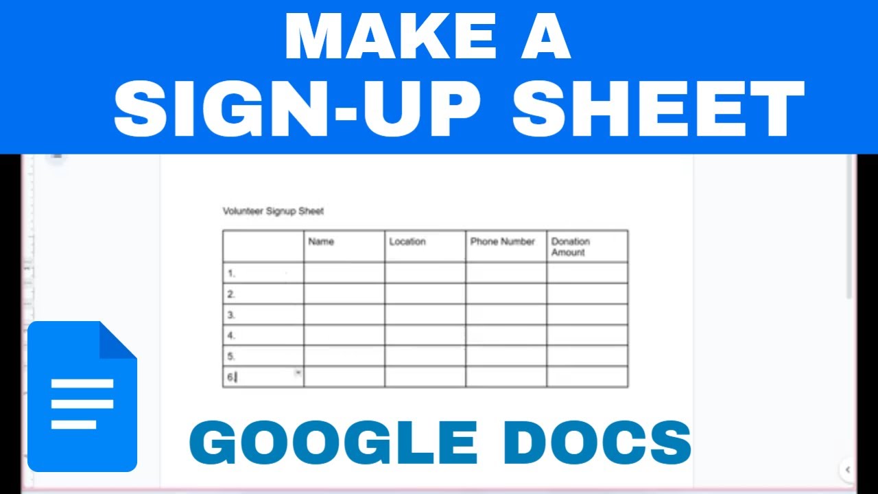 How to Create a Sign-up Sheet in Google Docs (Tutorial)