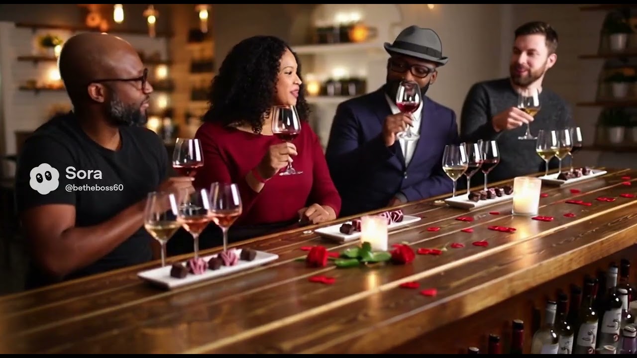 Вино и шоколад на День святого Валентина 2026 года (искусственный интеллект)