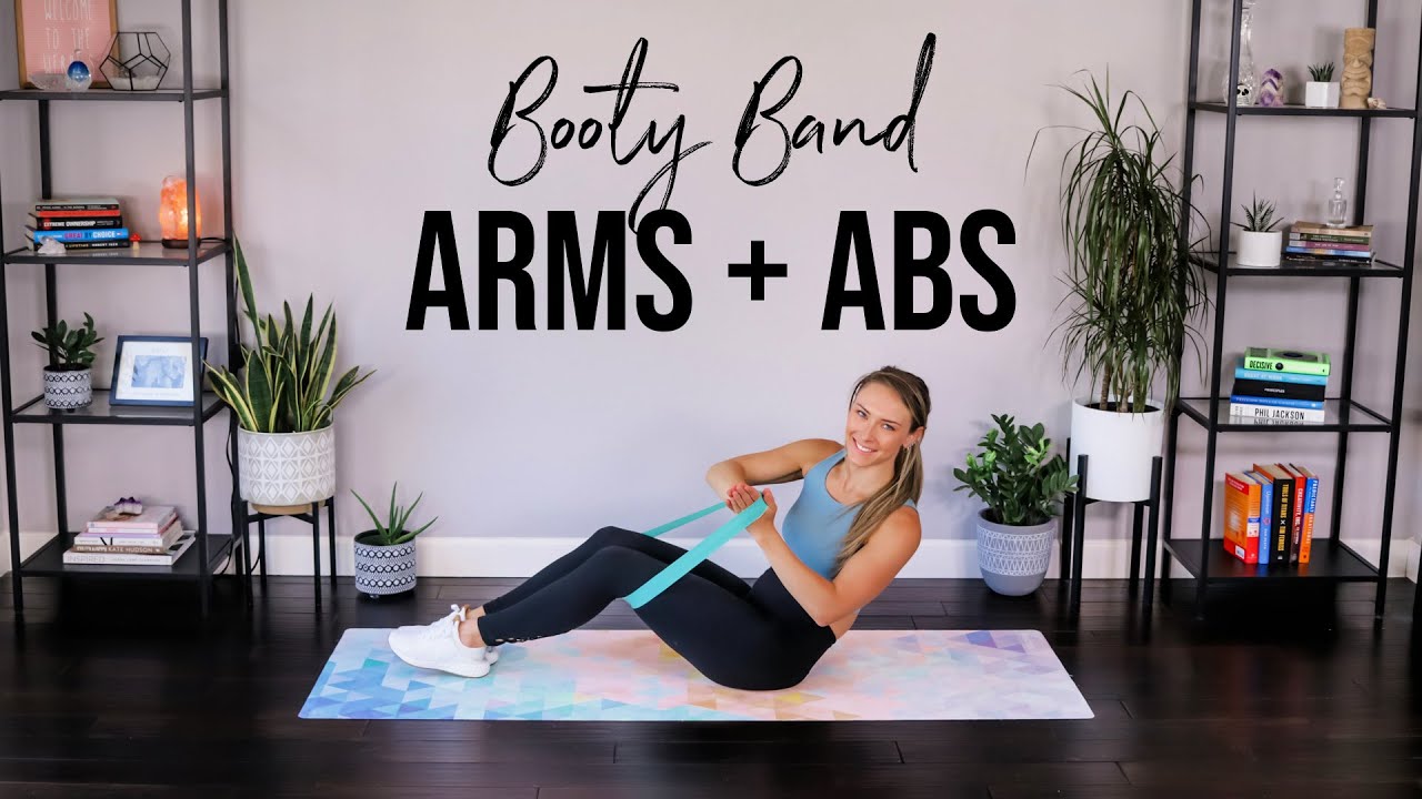 Booty Band Arms + Abs Workout | Resistance Band Core + Upper Body Exercises