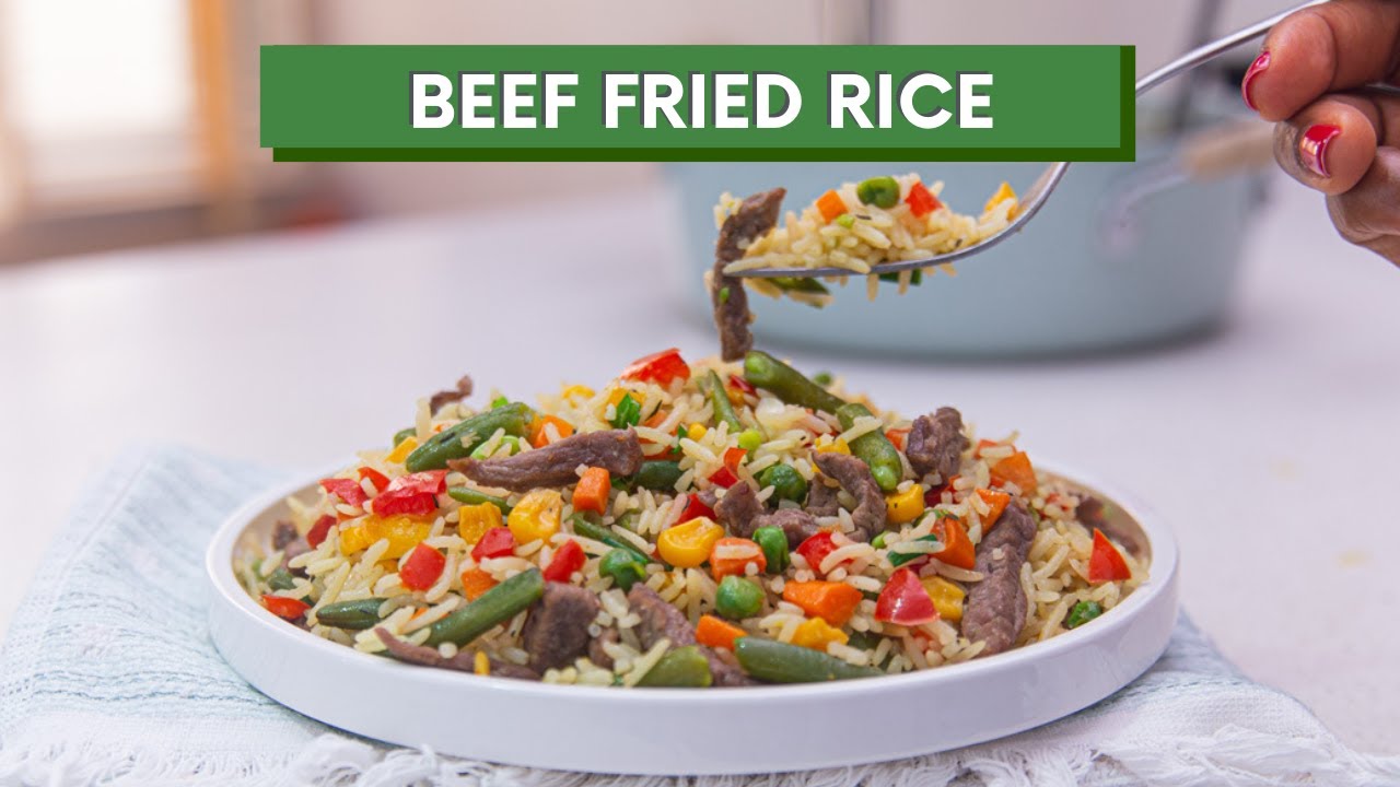 NIGERIAN BEEF FRIED RICE | FRIED RICE RECIPE | THE KITCHEN MUSE #beeffriedrice #friedrice
