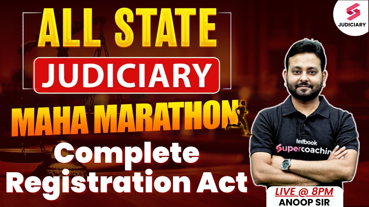 Registration Act 1908 MCQs | Registration Act MCQs for Judiciary Exams 2025 | Anoop Sir