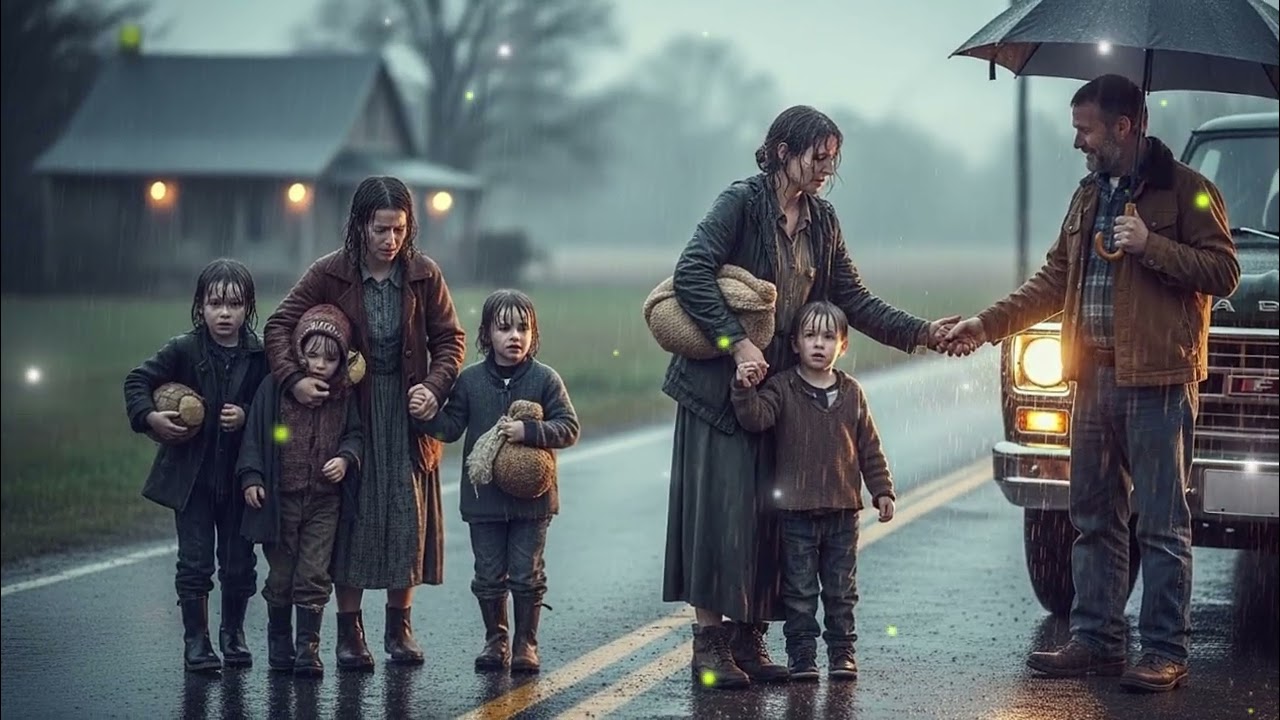 Una viuda se ve obligada a abandonar su casa con sus cuatro hijos bajo la lluvia pero un extraño al