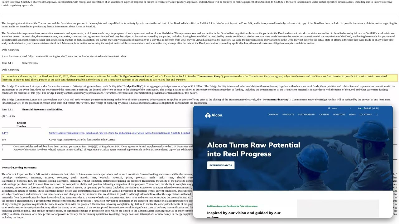 ALCOA Acquisition: My Key Insight from the 8-K