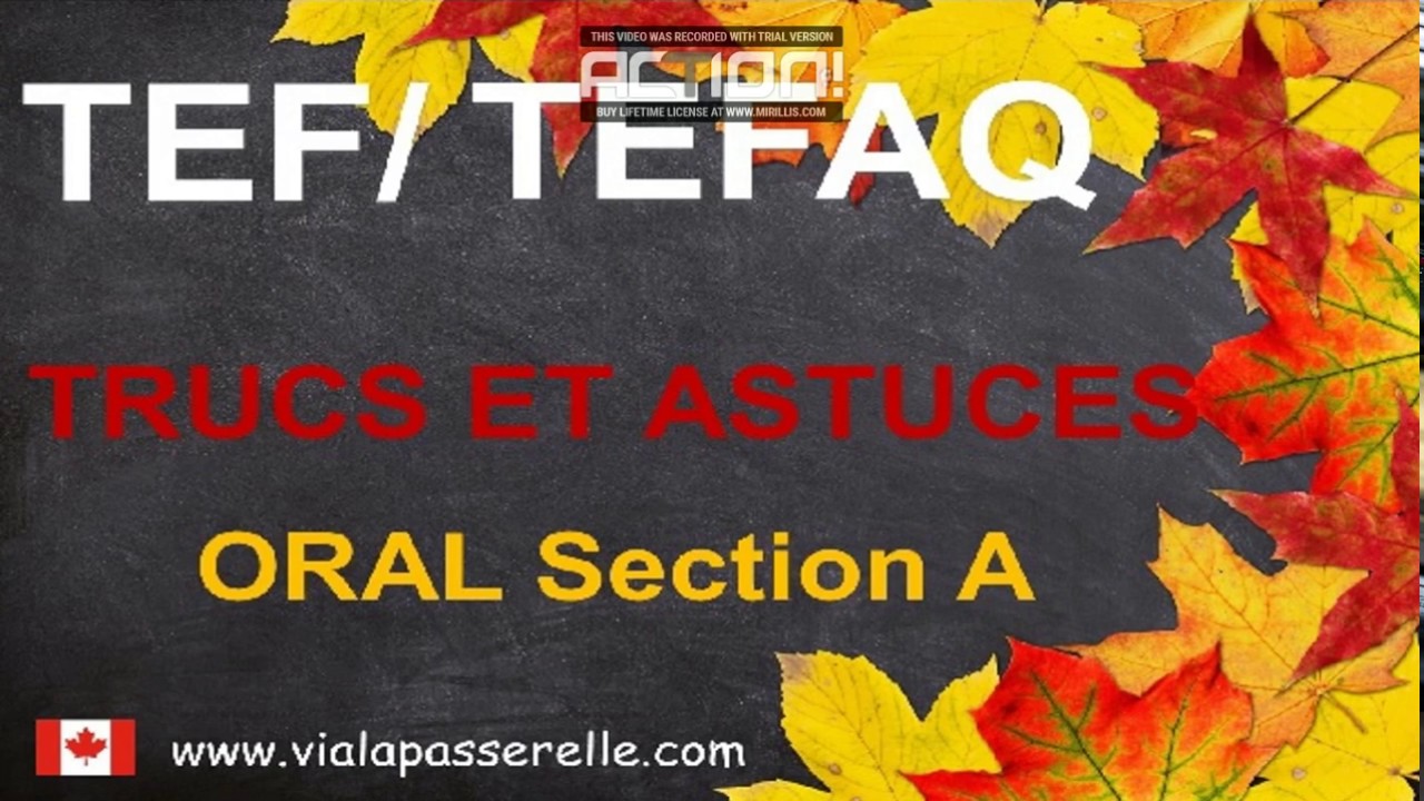 Examen TEF/TEFAQ Oral section A  Trucs et astuces - Préparation à l'immigration