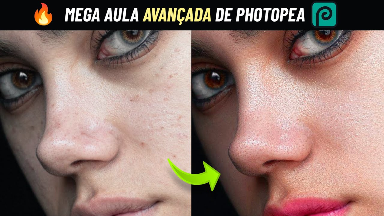 🔥 PELE PERFEITA - Tratamento por Separação de Frequência e Dodge and Burn no Photopea