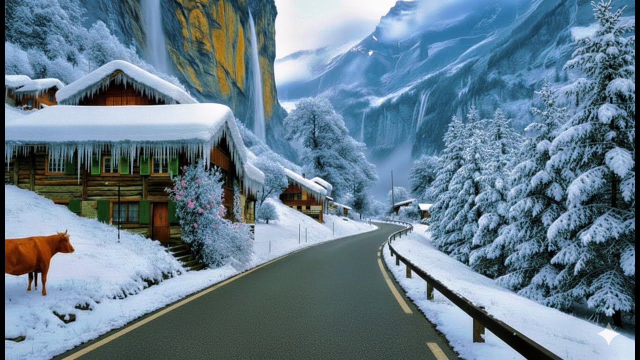 ❄️ Winter Wonderland Drive in 4K Magical Snow Landscapes Alpine Serenity Switzerland Winter Drive 🚗