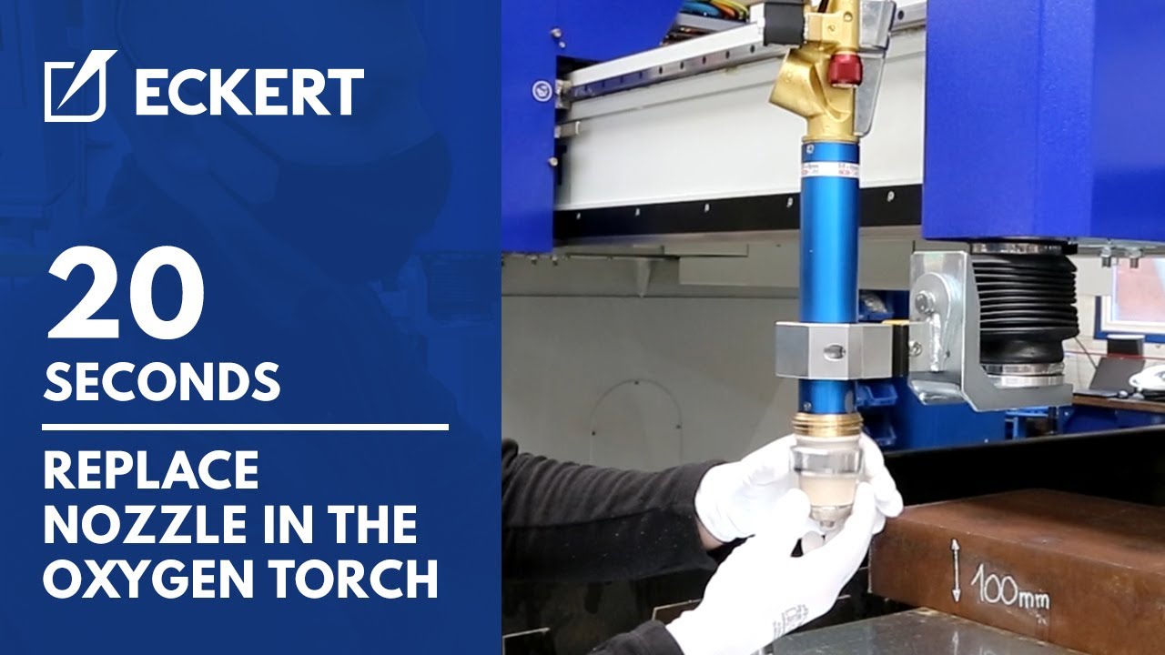 It takes only 20 seconds to replace nozzle in oxygen torch! Cutting machine Sapphire from Eckert