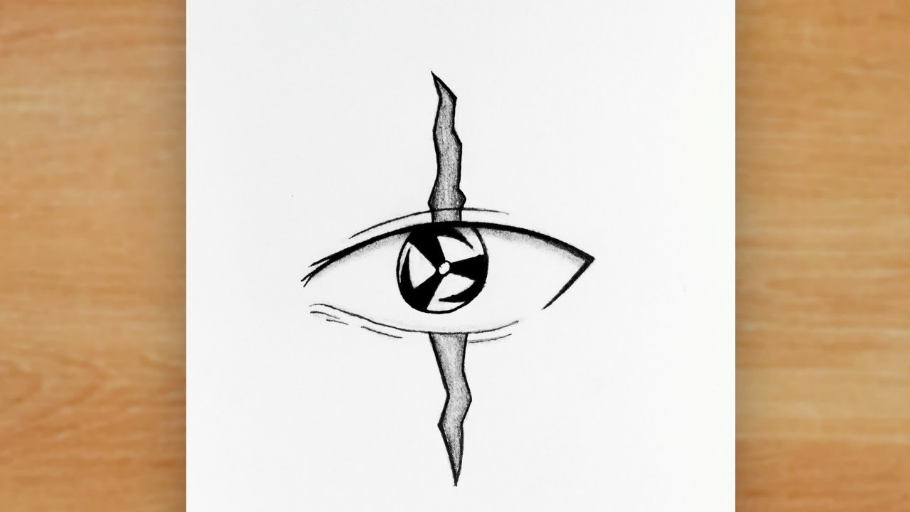 How to draw Kakshi Eye - pencil sketch / Kakashi's eye drawing step by step drawing for beginners