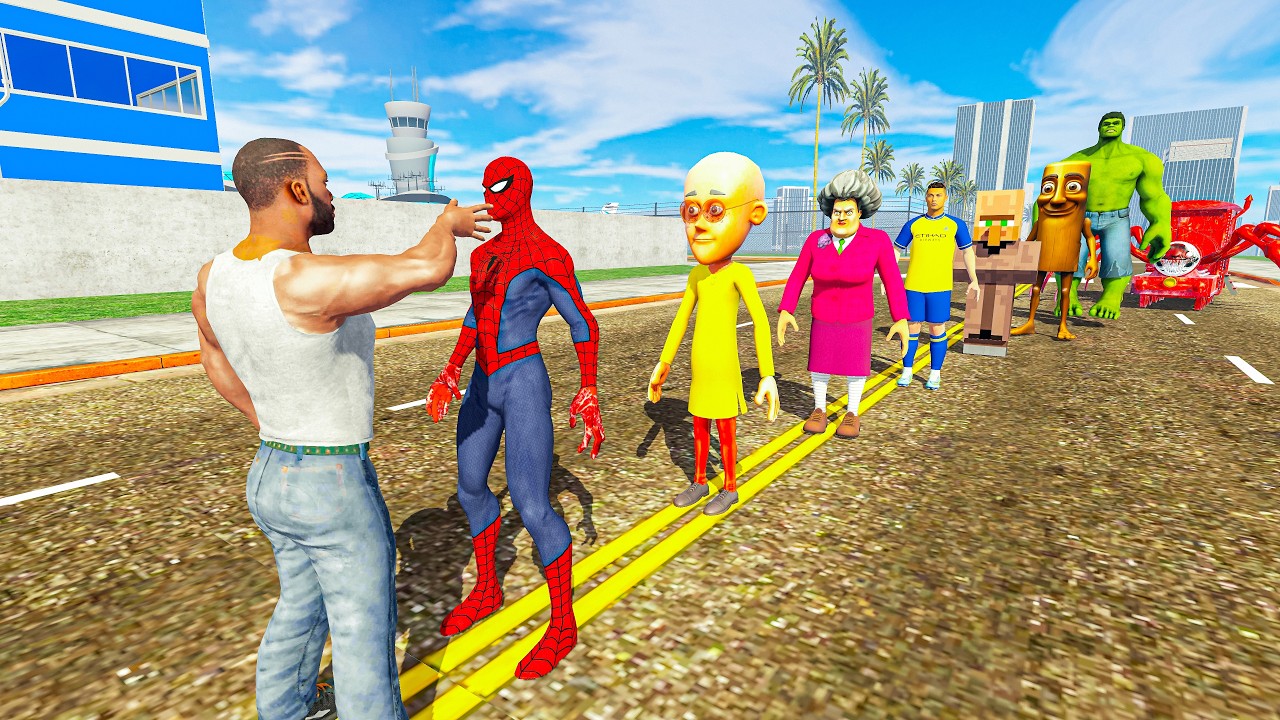 Team Franklin Vs Team Spiderman Slap Challenge - INDIAN BIKE DRIVING 3D