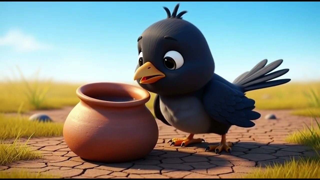 The Thirsty Crow 🐦 | Moral Story Rhyme for Kids | Nursery Rhymes@Mellobee-z4p