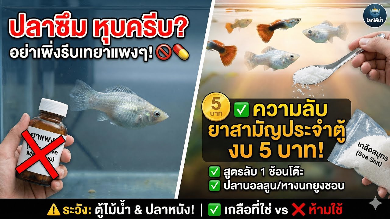 เคล็ดลับ 5 บาท! กู้ชีพปลาป่วยให้กลับมาสดใส ด้วยของใกล้ตัว 🐟✨ | โลกใต้น้ำ