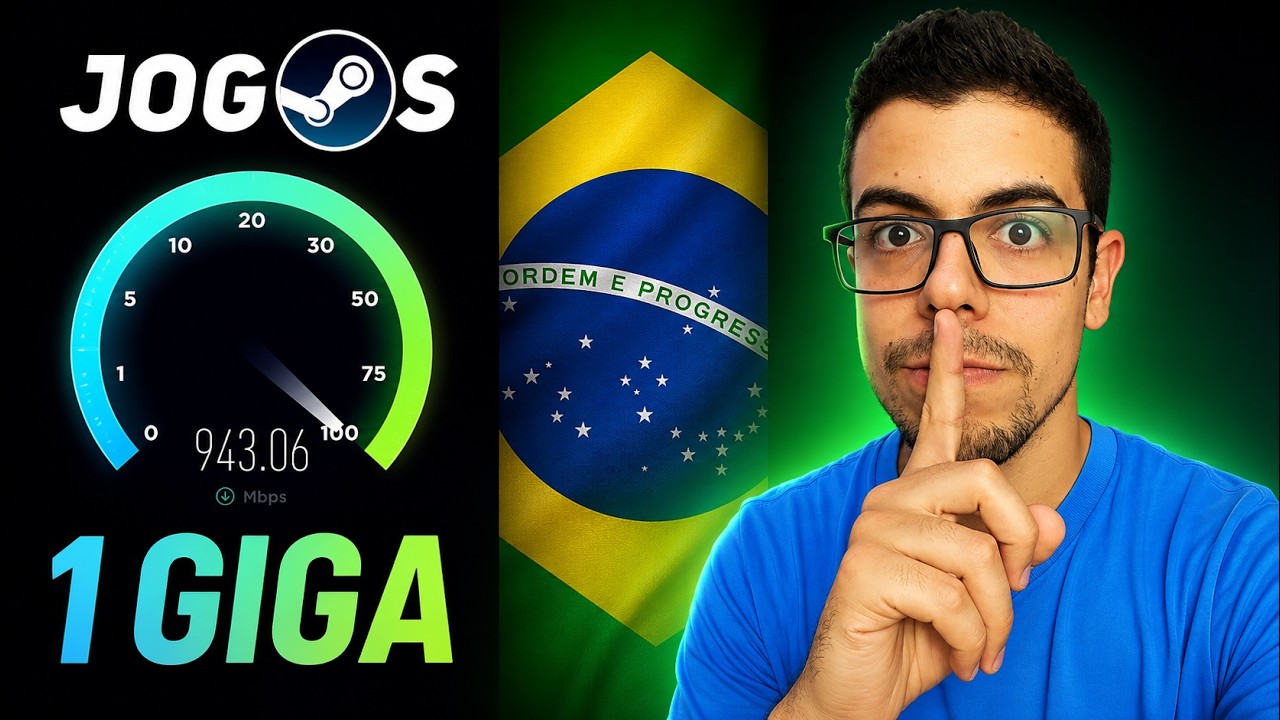 BAIXANDO JOGOS COM INTERNET FIBRA DE 1 GB NO BRASIL