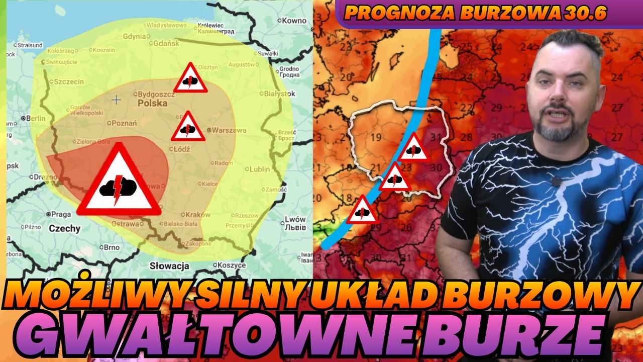 Gwałtowne burze we wtorek i w nocy. Możliwy groźny układ burzowy. UWAGA na burze w G&oacute;rach!!