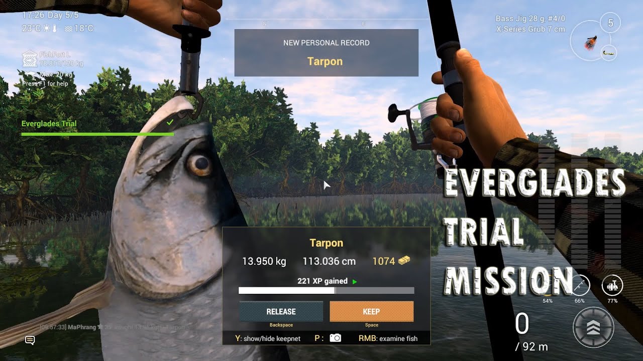 Fishing Planet - Everglades Trial - How to Catch Unique Common Snook and Tarpon on Everglades
