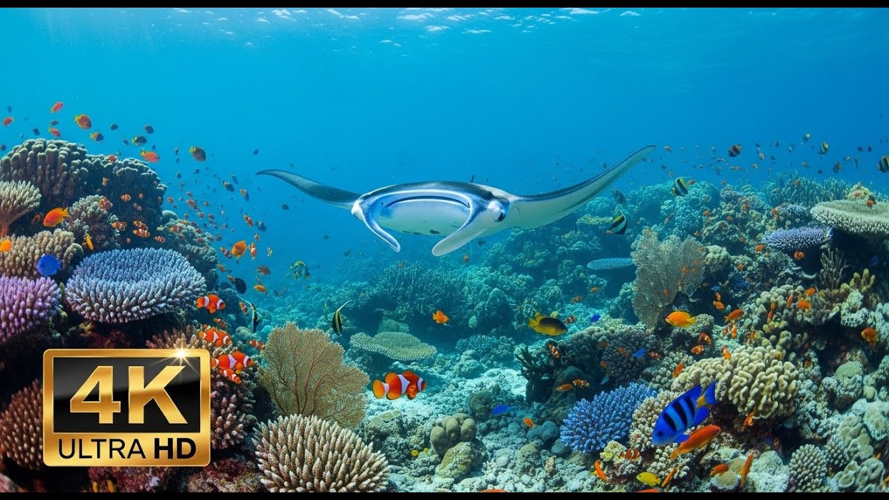 🐠 Aquarium Relaxation Video 4K &ndash; Peaceful Coral Reef Fish with Ambient Music