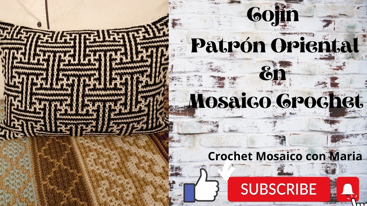 Cojin Patrón Oriental en Mosaico Crochet@CrochetMosaicoconMaria64