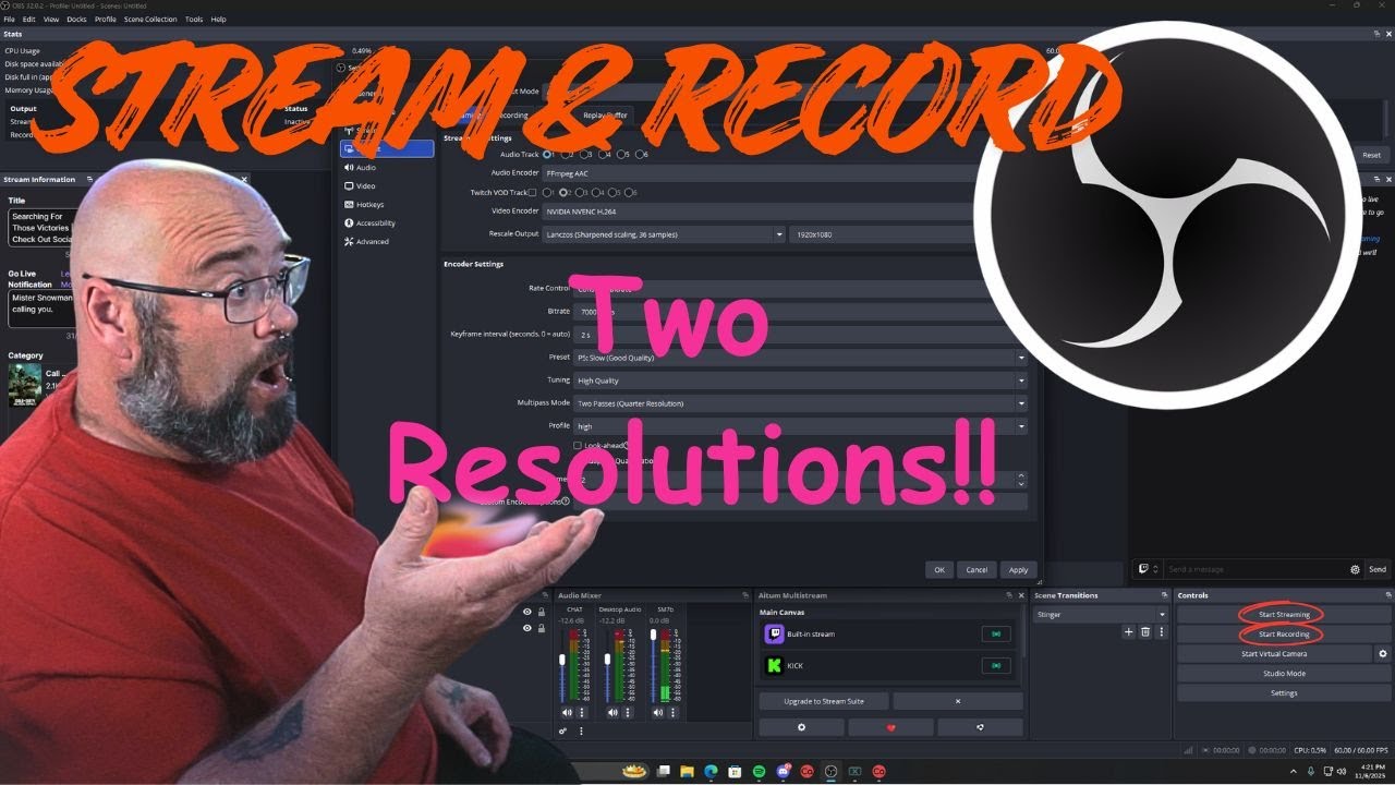 OBS Stream & Record Two Sperate Resolution's At The Same Time!! (Tutorial)
