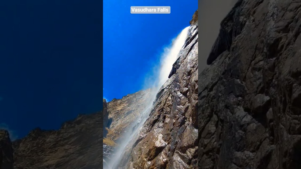 Vasudhara Falls A Paradise for trekkers  #vasudhara #shorts #shortsfeed #vasudharafalls #viralshorts