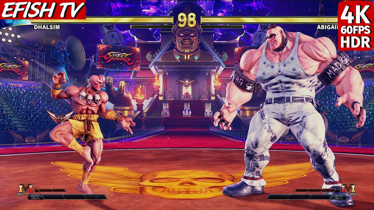 Дхалсим против Эбигейл (Самый сложный ИИ) &mdash; Street Fighter V