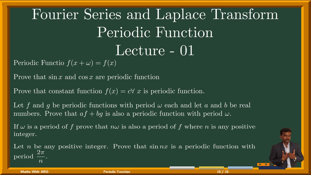 Lecture 1: Fourier Series and Laplace Transform in Tamil: Periodic Function: Examples  and Theorems