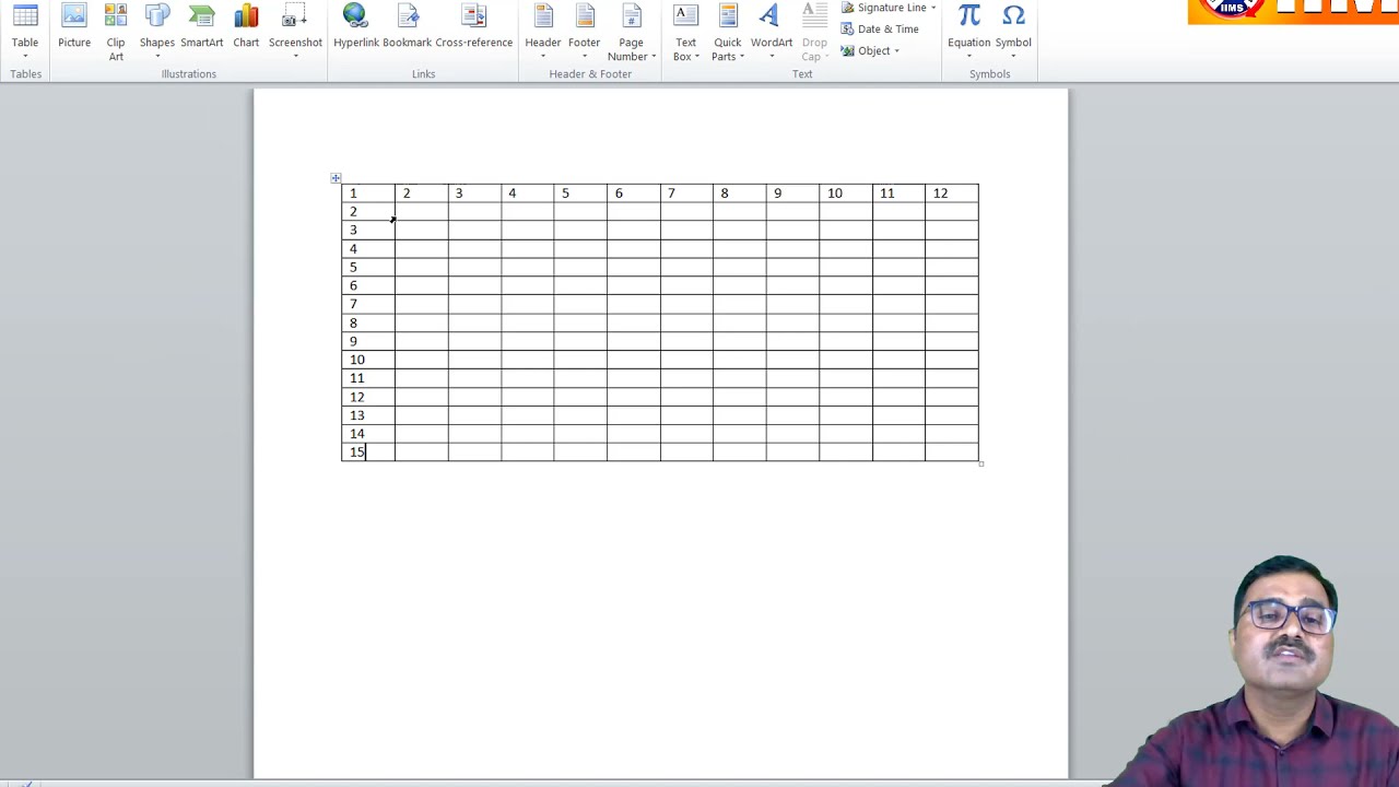 How to Insert Table in Ms Word II IIMS ||