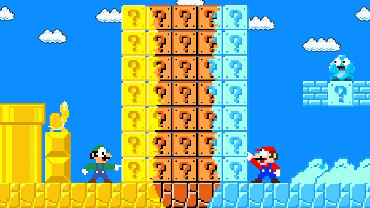 If Mario touches Turns into Gold vs Luigi touches Turns into ICE? | New Super Mario Bros Wii?