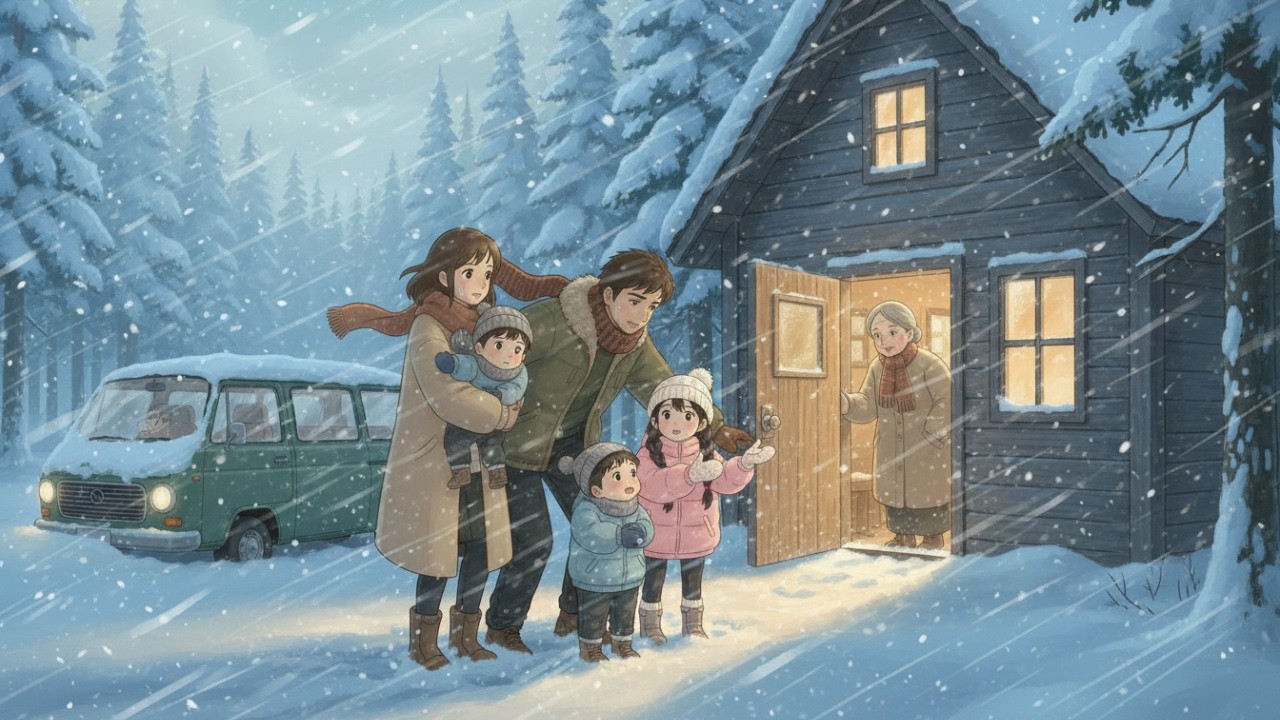 Lost in a Snowstorm ❄️ Found a Warm Cabin | Cozy Winter Night Ambience (Ghibli Style)