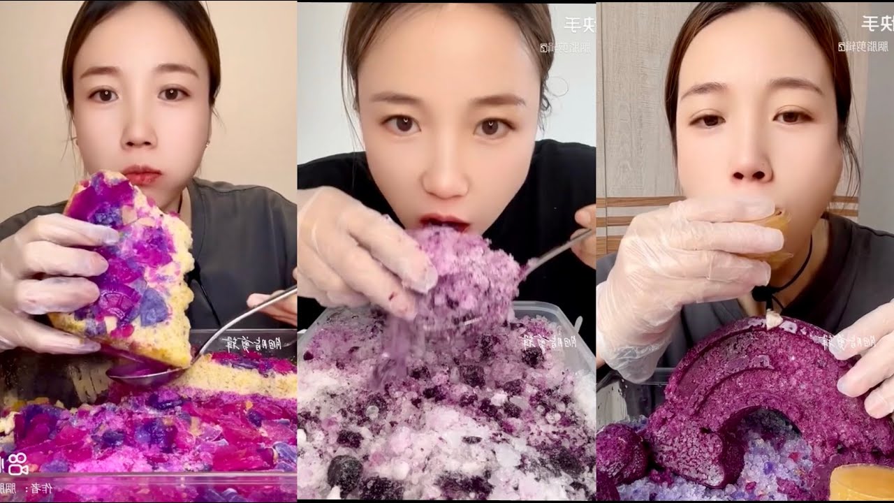 QIAN ONLY BITES OF ASMR ICE 🧊 CHALLENGE HER TO FINISH THE DISH 