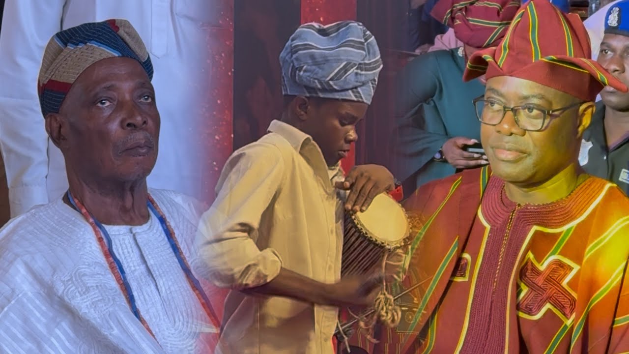 SEE HOW AYANLERE TALENTED TALKING DRUMMER DISPLAY IBADAN CULTURE FOR SEYI MAKINDE & OLUBADAN OYO @50
