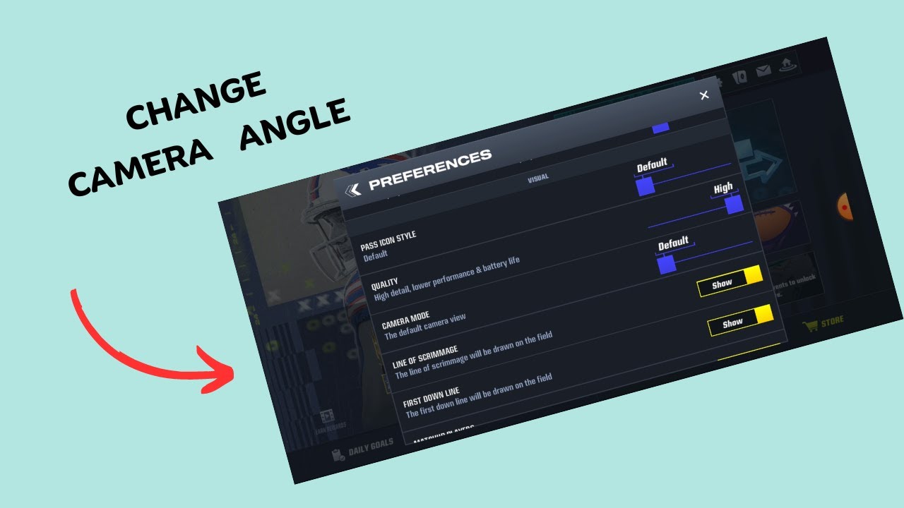 How to change camera angle in Madden NFL 24 Mobile