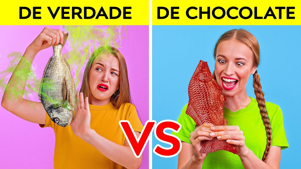 DE VERDADE X DE CHOCOLATE || Guerras de Pegadinhas Engraçadas, por 123 GO! Desafios