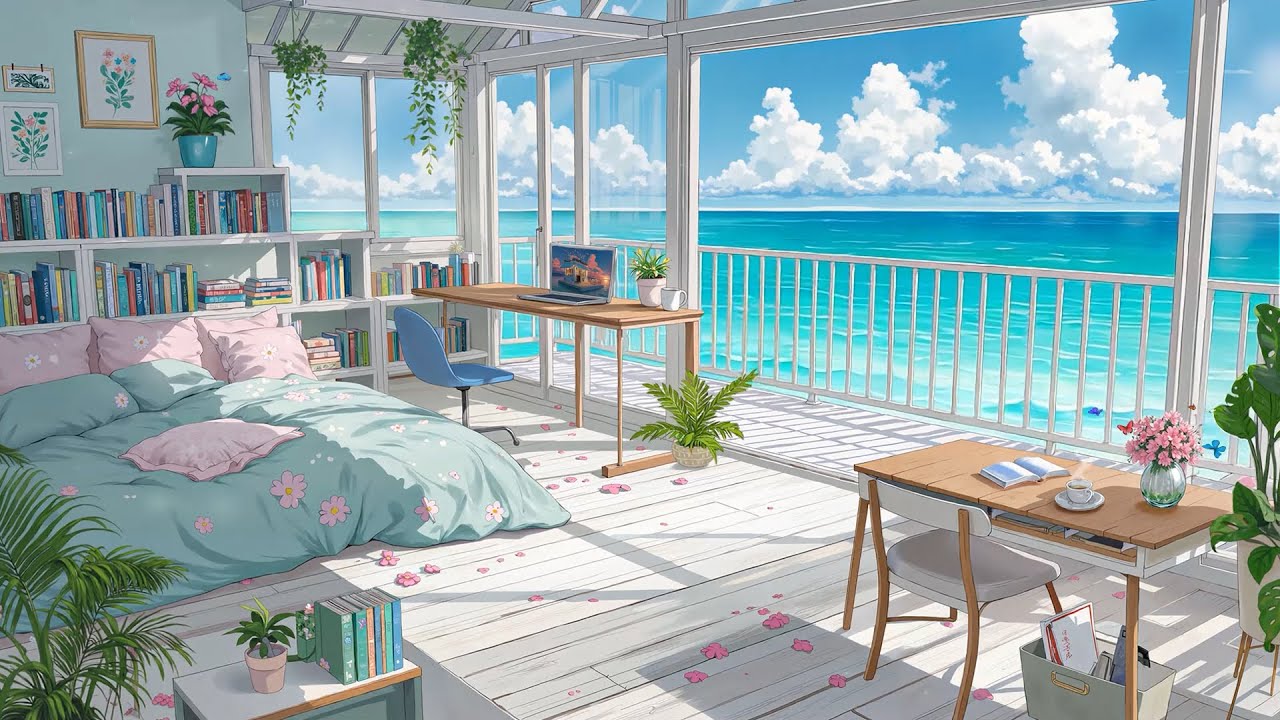 Sea View Room Morning ⛅ Calm Lofi Study & Work Music 🌿 Lofi Hip Hop ~ Music to Deep Focus, Relax