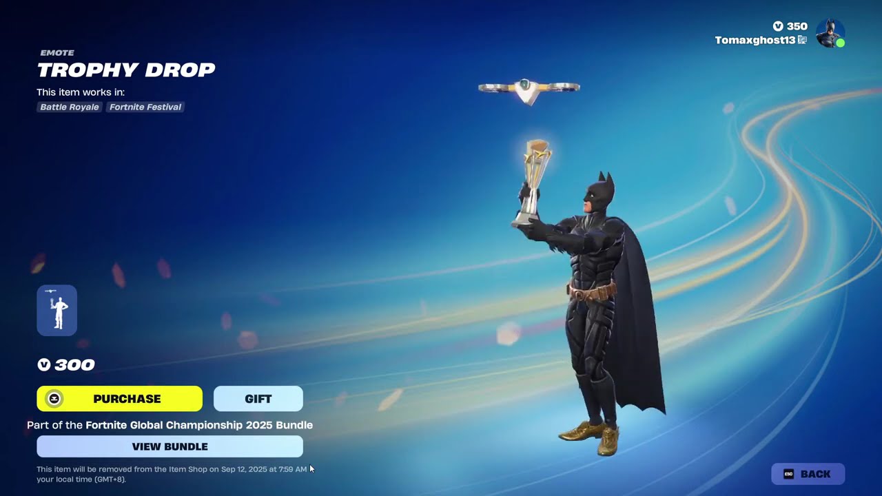 Fortnite Buying Trophy Drop Emote