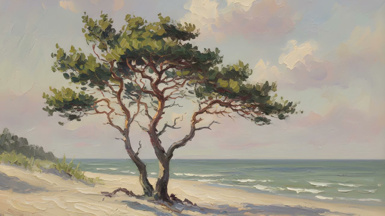 Seaside TV Art UHD Silent Screensaver | 2 Hours Background | 1 Oil Painting Nature TV Wallpaper