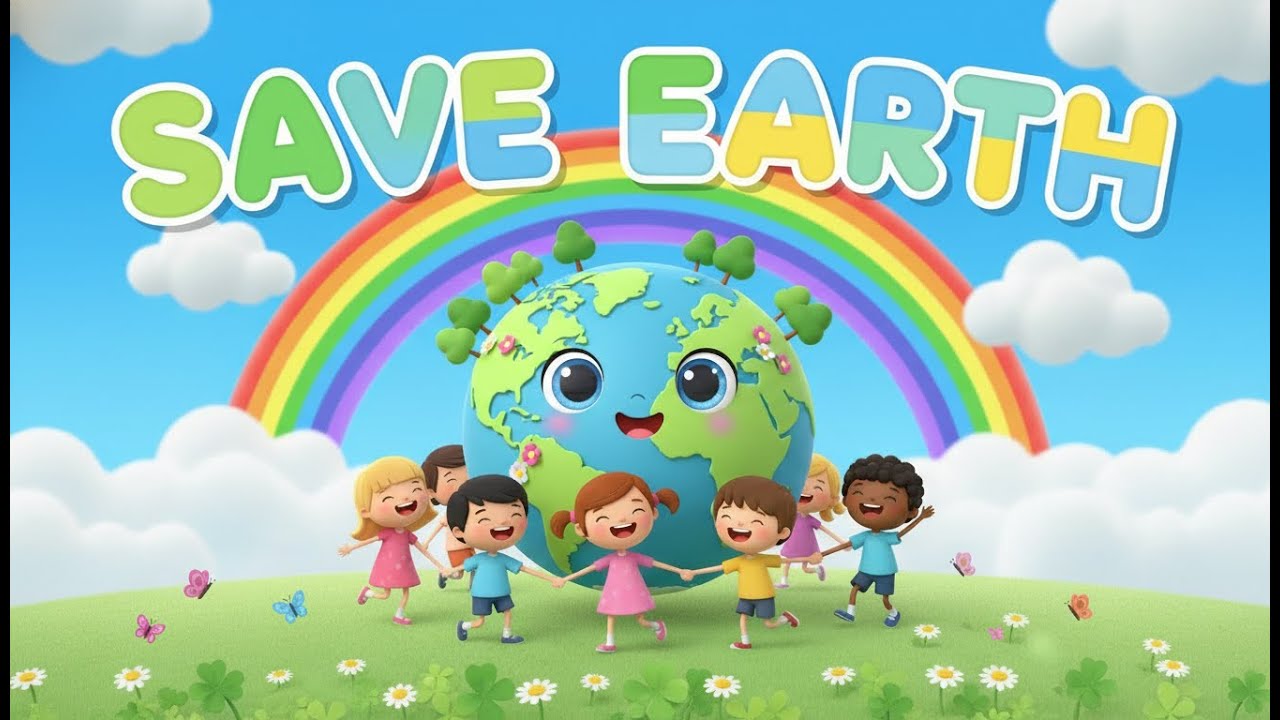 Earth Song for Kids 🌍 | Save Our Planet | Cute Rhymes for Children | Earth Day Song | Learning Video